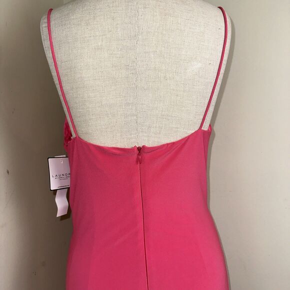 NWT Laundry by Shelli Segal Stretch Knit Dress Fucshia Pink Size 10 - Picture 7 of 9